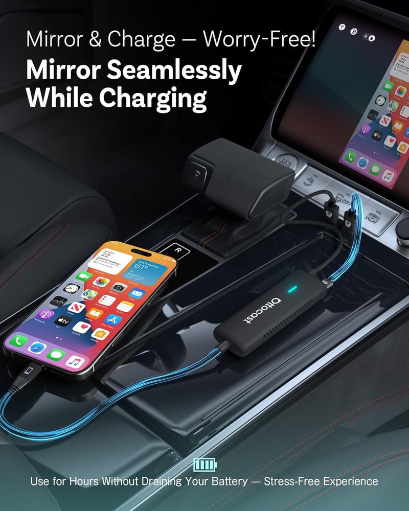 Ottocast Mirror Touch - Wireless CarPlay & Bi-Directional Phone Mirroring Adapter - Dual Mode, Plug & Play Upgrade for Factory Wired Cars (2016+) - Image 5